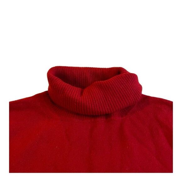 Kaschmir Peter Hahn Red Turtle Neck Sweater Size 14 Cashmere Silk Blend Pullover - Picture 2 of 6